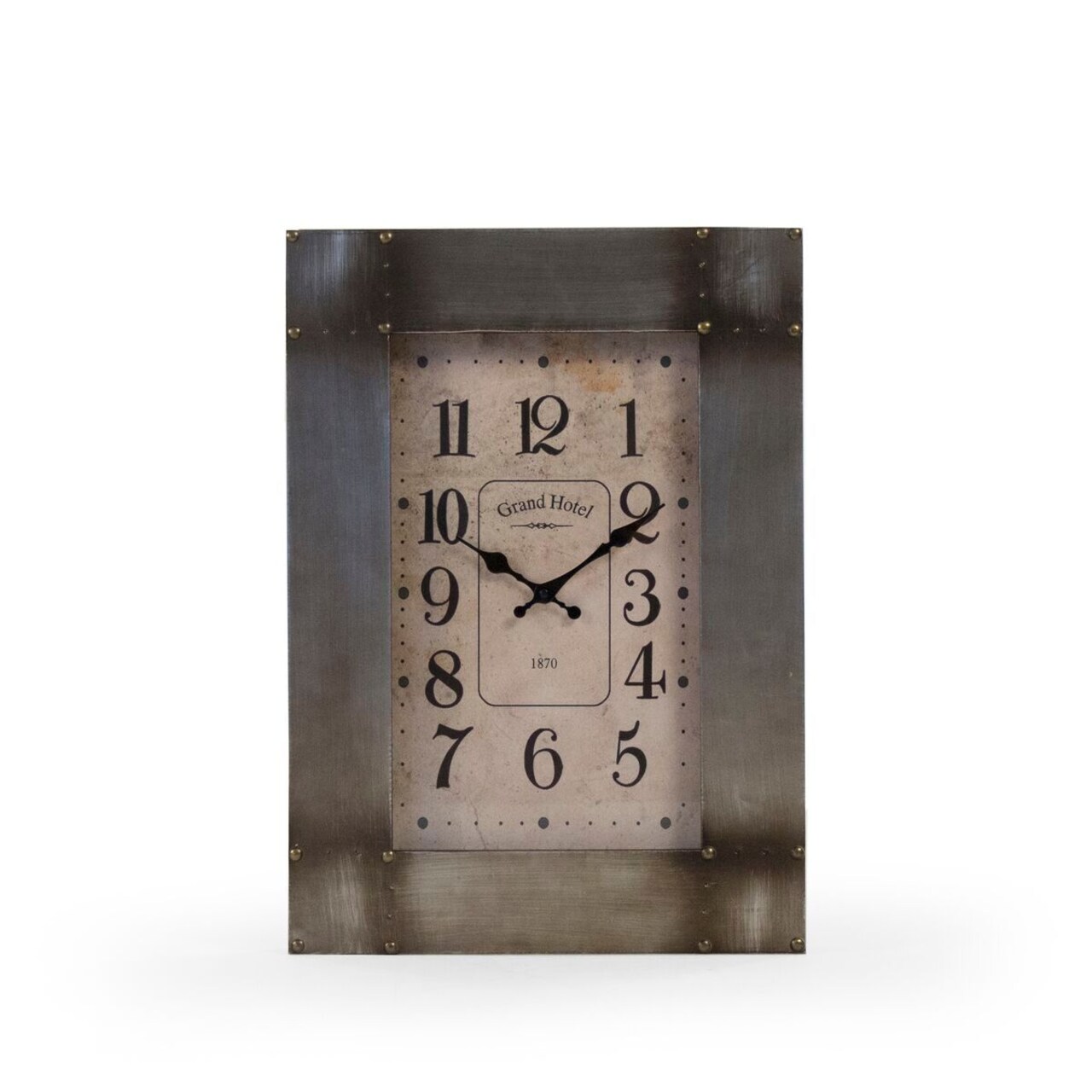 Zentique 22" Brown and Black Rustic Finish Rectangular Caress Wall Clock